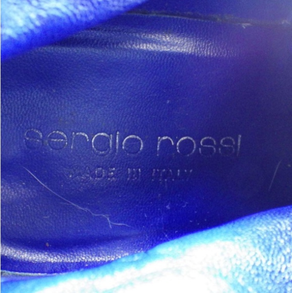 Sergio Rossi Black Textured Leather Platform Stiletto Designer Boots, 36 - Picture 5 of 16